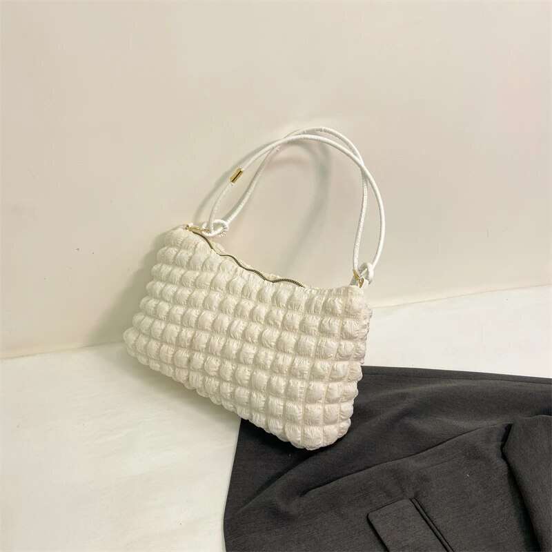 100% Polyester Solid Plaid One-shoulder Women's Bag Handbag