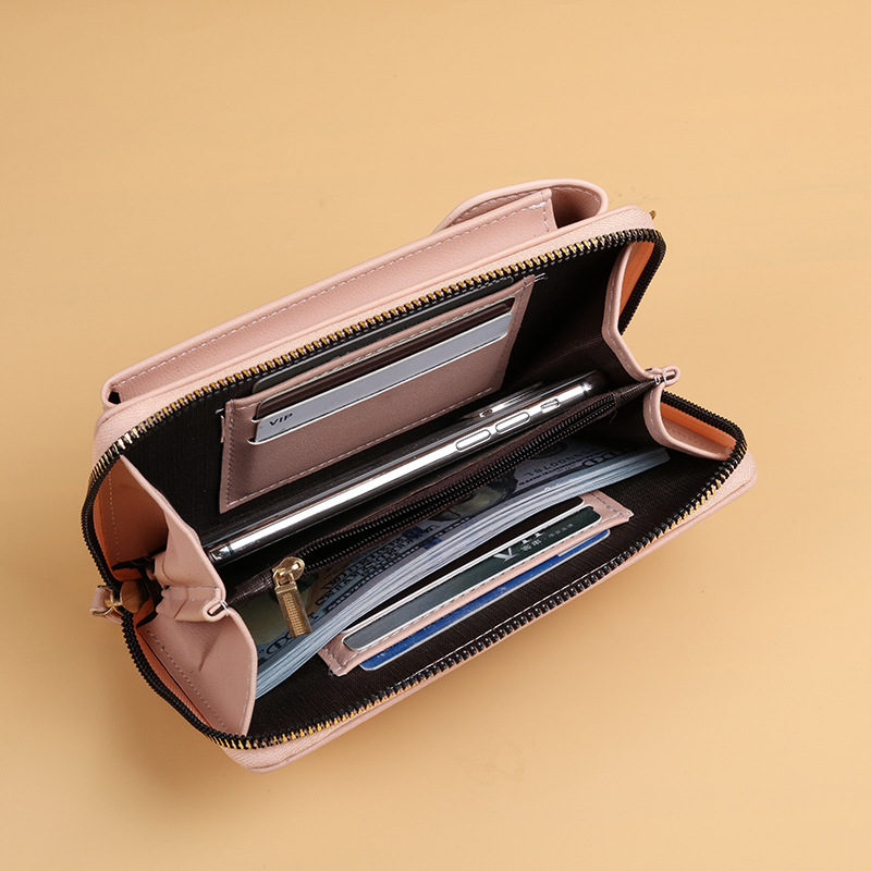 New Wallet Shoulder Women's Mini Leather Bags Straps Mobile Phone Big Card Holders Wallet Handbag Money Pockets Girls Small Bags smile
