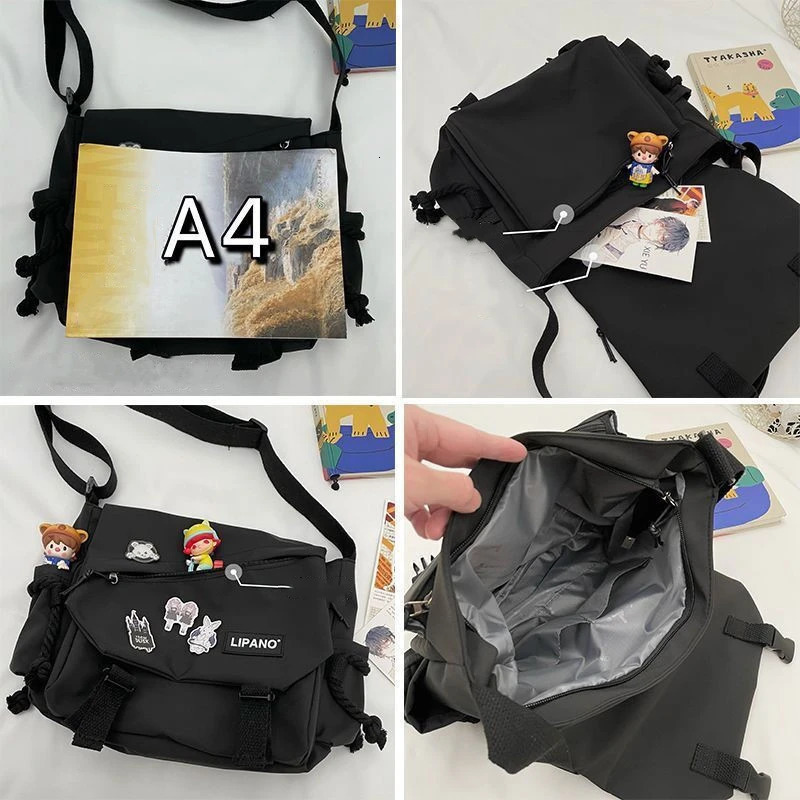 Nylon Handbags Shoulder Bag Large Capacity Crossbody Bags for Teenager Girls Men Harajuku Messenger Student School 241111