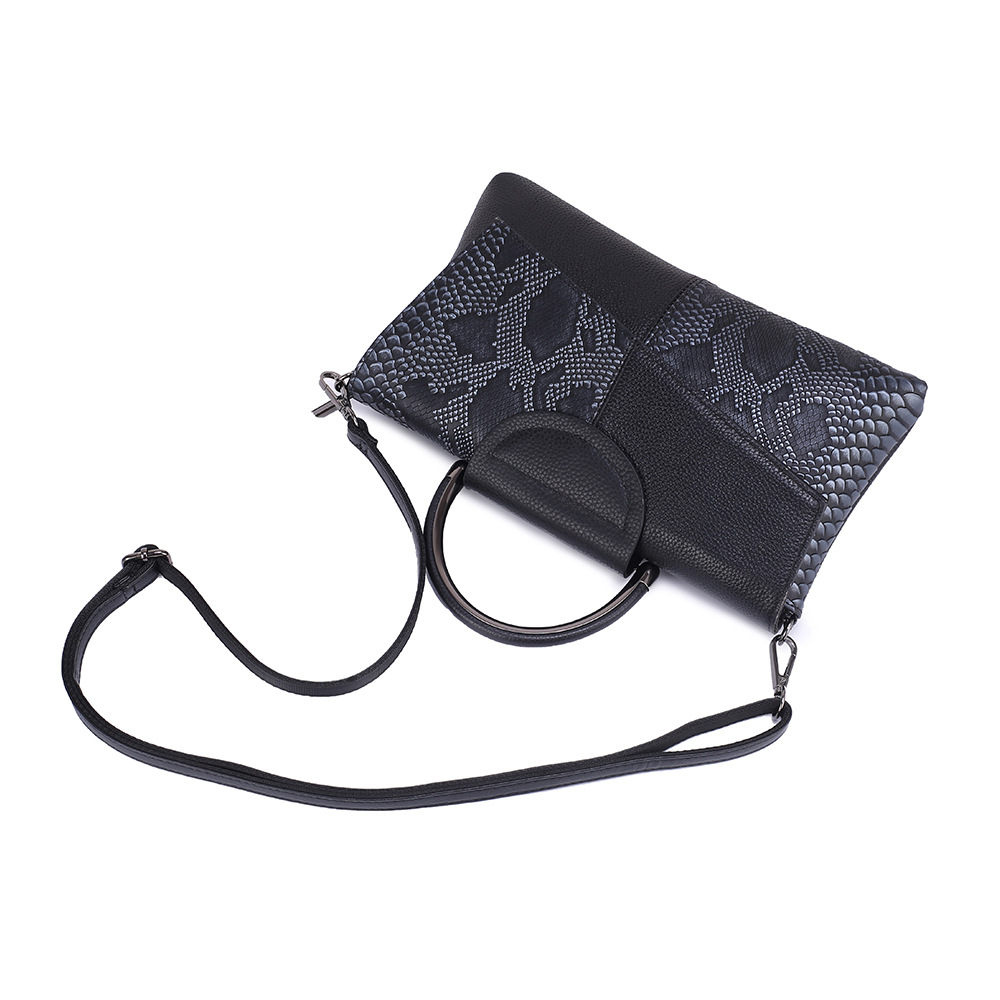 Genuine Leather Shoulder Bags Women Luxury Serpentine Cowhide Handbag Phone Lipstick Key Pouch Clutch Crossbody Bag For Female