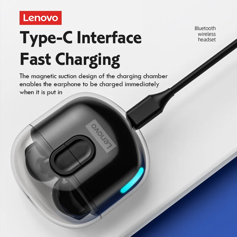 Lenovo LP12 Wireless Bluetooth Headphones with Dual Mics ENC Noise Reduction TWS Bluetooth 5.1 Earphones Touch Control Earbuds