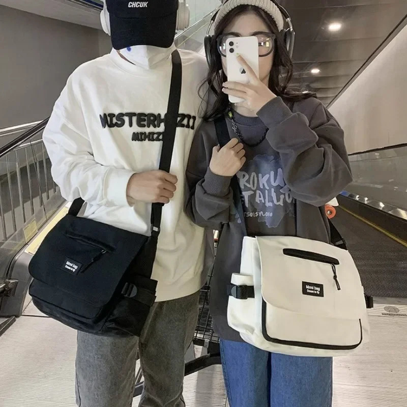 Canvas Crossbody Bags for Women Nylon Men Postman Student Shoulder Messenger Bag Large Satchel Fashion Bookbag Big Handbags 241111