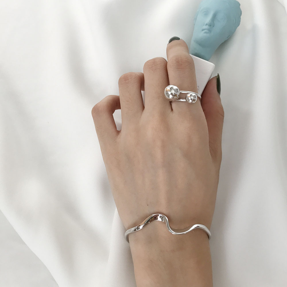 Stylish Trendy Water Wave Pattern Adjustable Bending Twisted Jewelry Simple Bracelet Opening Bangle Women Gift 0dc10