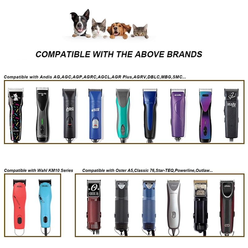 Detachable Pet Dog Grooming Clipper Ceramic Edge Blade Compatible with most Andis,Oster A5,Wahl KM10 Series Clippers
