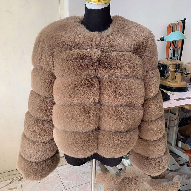 shanshi fur coat women Haining autumn winter new warm and casual patchwork imitation fox fur coat women's clothing