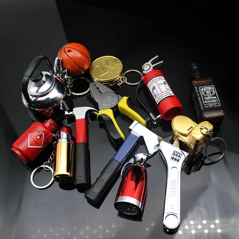 Creative Cigarette Lighter Fun Steel Wire Pliers Wrench Fire Extinguisher Axe Basketball Shoes Pressure Cooker Butane Lighter