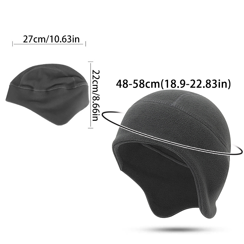 Winter Polar Fleece Skull Caps Windproof Thermal Cycling Helmet Liner Outdoor Sport Hat MTB Bicycle Raiding Motorcycle Headwear