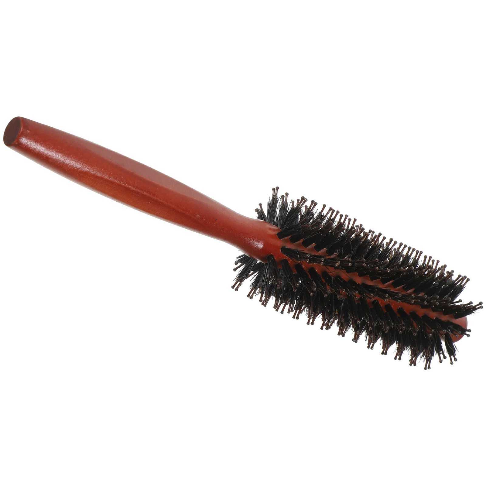 Curling hair dryer round comb suitable for women with curly hair bamboo and wood ladies W241112