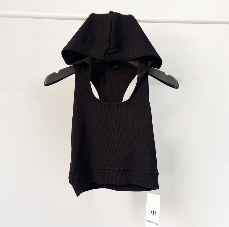 LM Hot Girl Kids Crop Top Summer Tops For Women Sleeveless Hooded T-Shirt Tank Fashion X371709