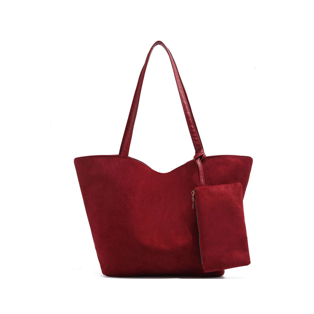 Fall vintage Underarm Bag Commuter Bury Handbag Ladies 2024 new suede leather large capacity shoulder Tote bag