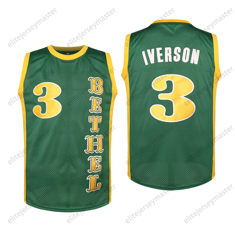 3 Iverson Basketball Jerseys Double Stitched Personalized Name Number comfortable and breathable sports basketball tops