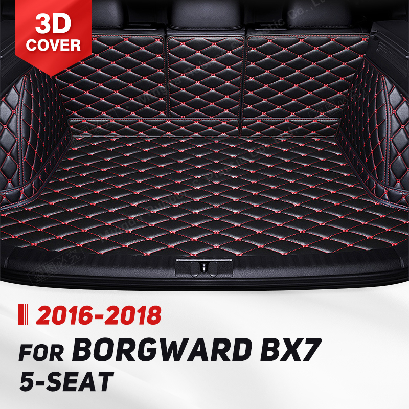 Auto Full Coverage Trunk Mat For BORGWARD BX7 5-Seat 2016-2018 17 Car Boot Cover Pad Cargo Liner Interior Protector Accessories 42ece