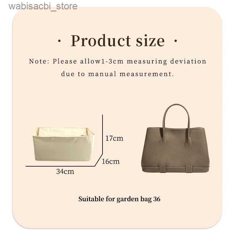 Cosmetic Bags TINBERON Handbags Organizer Fits For Garden Party Bag 36 Travel Makeup Bag Cosmetic Organizer Nylon Inner Bag Insert Organiser L49