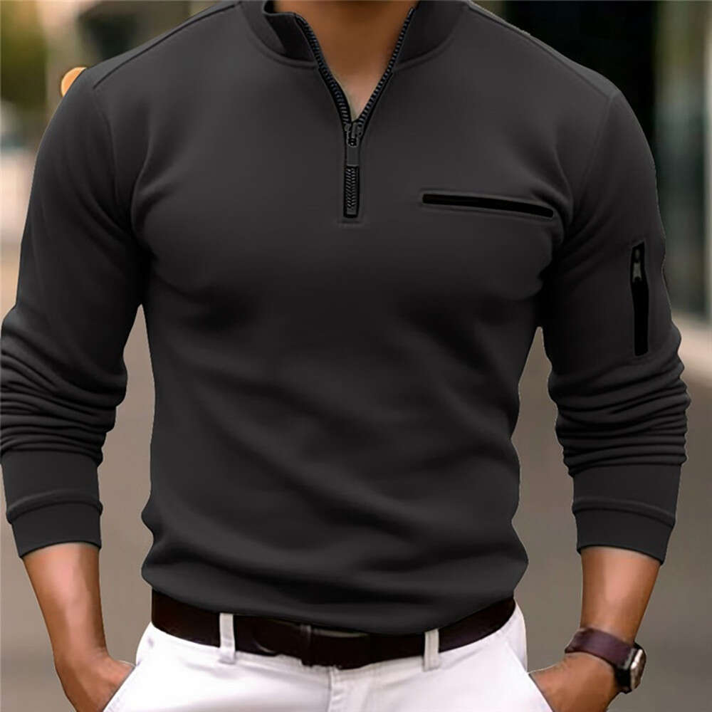 2024 Spring and Autumn Sale with Arm Zipper for Men's Sports Polo Shirt