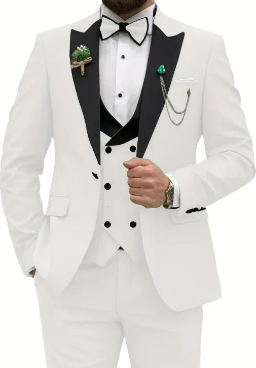 Casual Business Mens Suit Three-piece Bridegroom Man Wedding Banquet Dress Costume Homme Trajes Elegante Para Hombres 241111