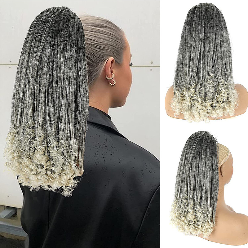 Yaki Drawstring Ponytail Hair Extensions for Women Synthetic Heat Resistant Hairpiece Fake Tail for Women Daily Use Party cae75