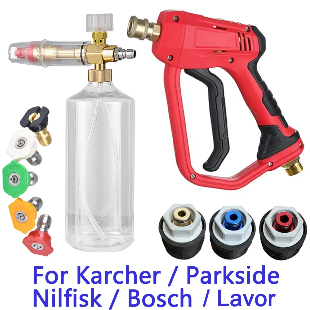 Car Washer Water Gun Cleaning Generator Snow Foam Lance 1/4 Quick Release Nozzles For Parkside Karcher Daewoo Lavor