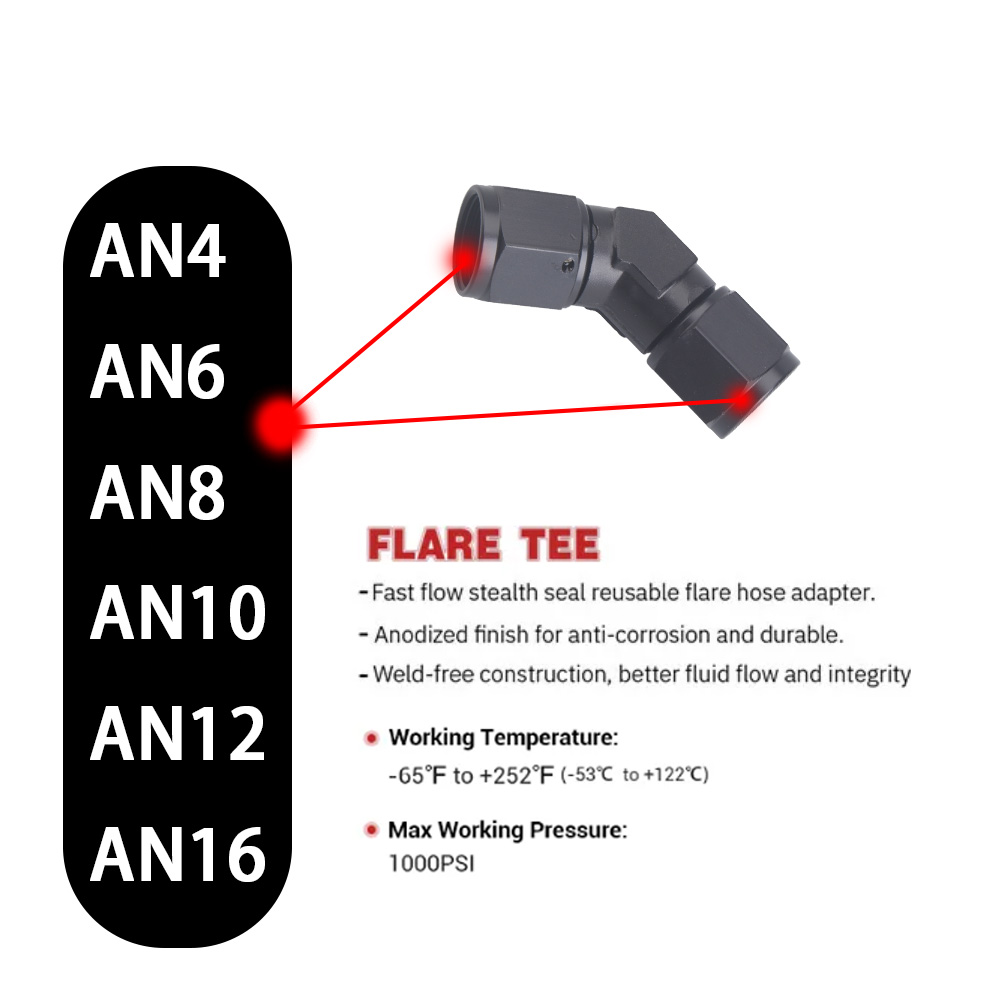 Universal 45 90 Degree AN12 to AN6 AN8 AN10 Female Hydraulic hose Elbow Oil Cooler Fitting Hose Fittings