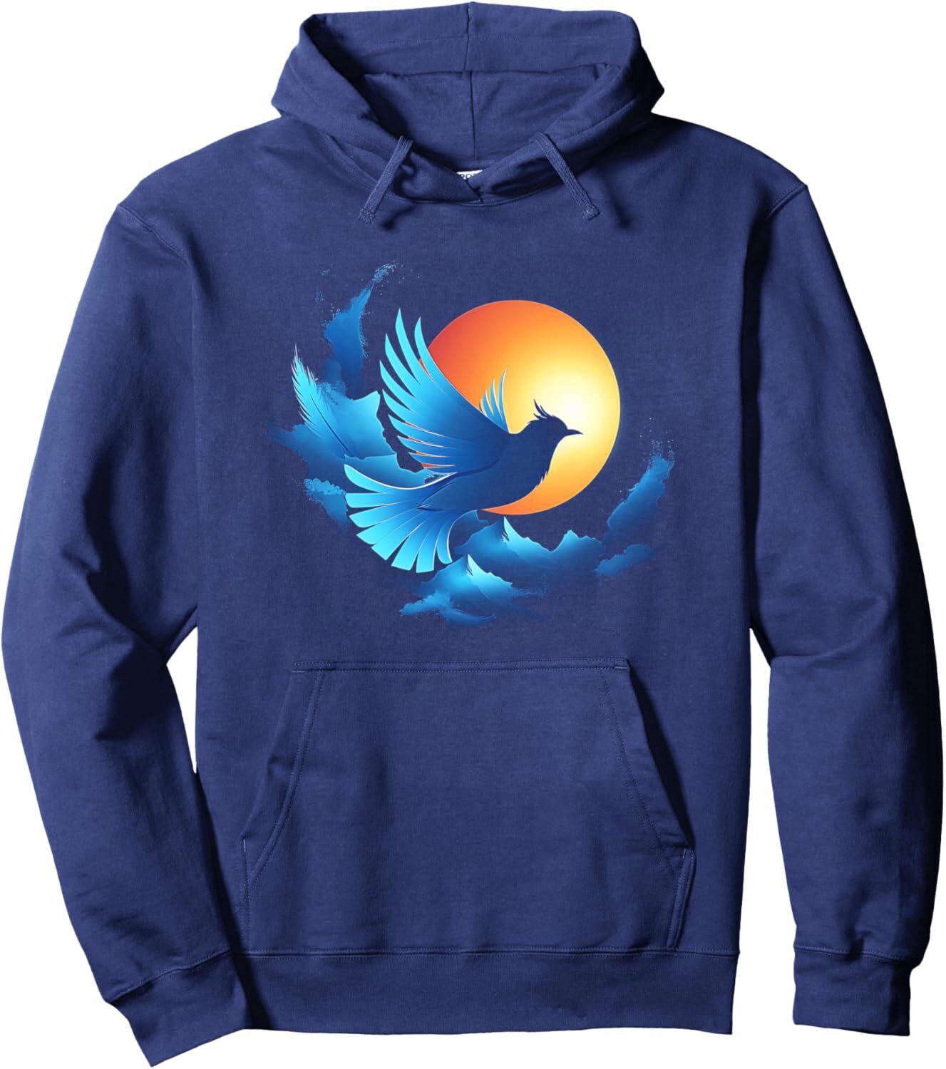 Hoodie for Mens Womens Bluebird Sunrise Bird Mountain Hiking Nature Lover Wildlife Pullover Hoodie Graphic Hoodies sweatshirt