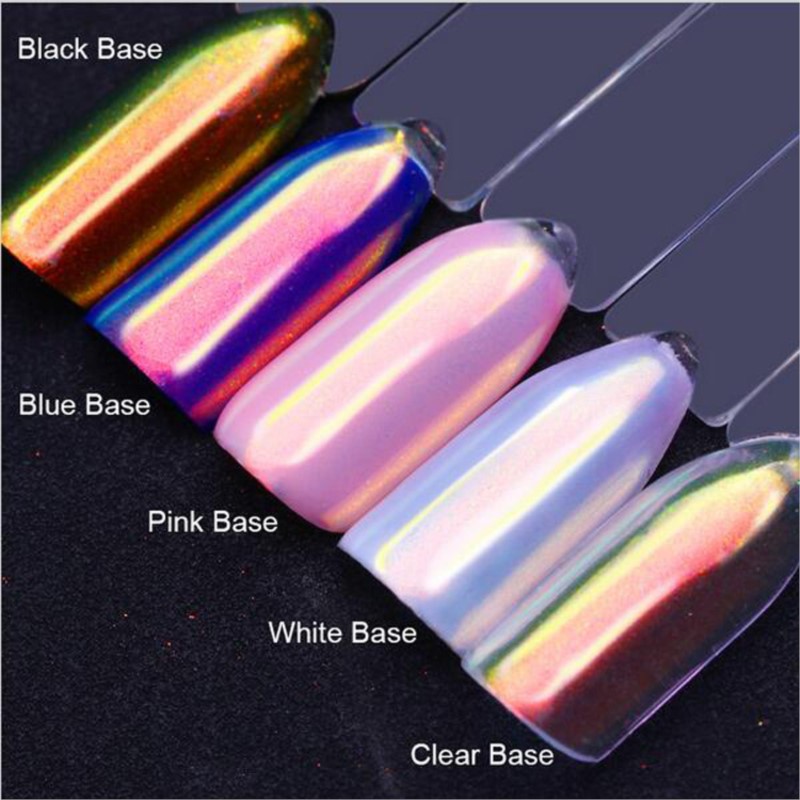 1 Bottle Unicorn Pigment Powder Nail Glitter Manicure Rainbow Mirror Chrome Pigment Dust For Eyeshadow DIY Mica Powder Net--0.2g