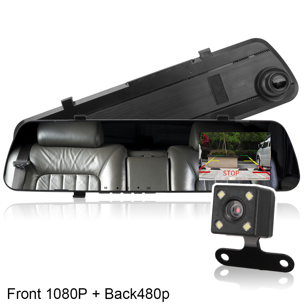 Mirror Dashcam Full HD Cycle Recording Car DVR Dash Camera Inch Electronics Rear View Dual Lens P