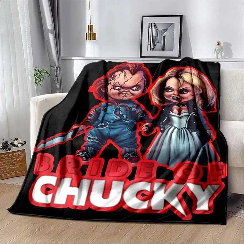 3D Horror Movie Character Chucky Saw Cartoon Area Blanket Fashion Soft Cozy Living room Bedroom Sofa Bed Travel BlanketXJ241210