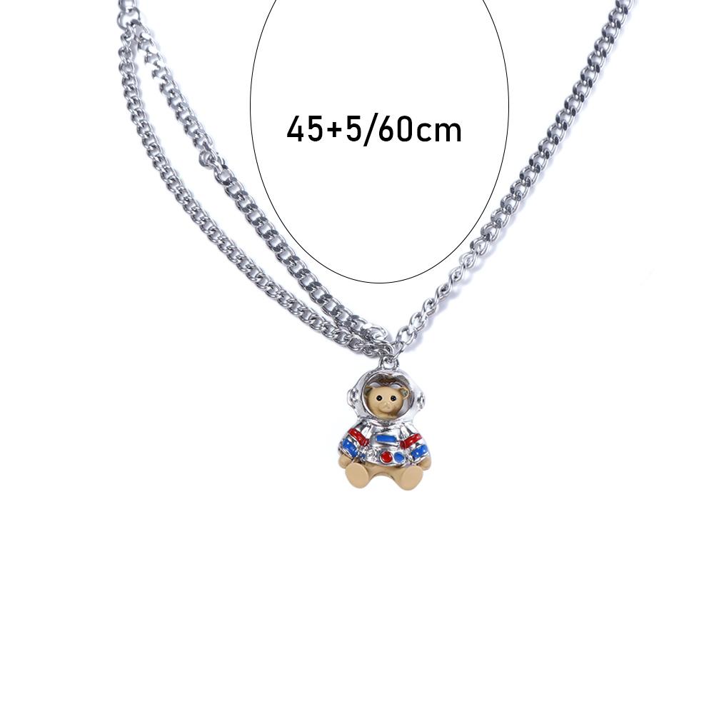 Hop Choker Astronaut Bear Gift Men Female Bear Pendant Necklace Clavicle Chain Women Necklace Sweater Chain Necklace 4070a