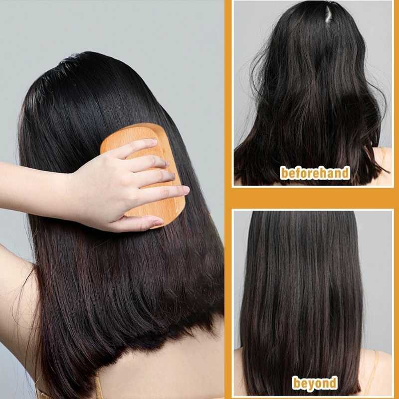 Scalp massage brush circular comb massage small wooden brush to promote hair growth W241112