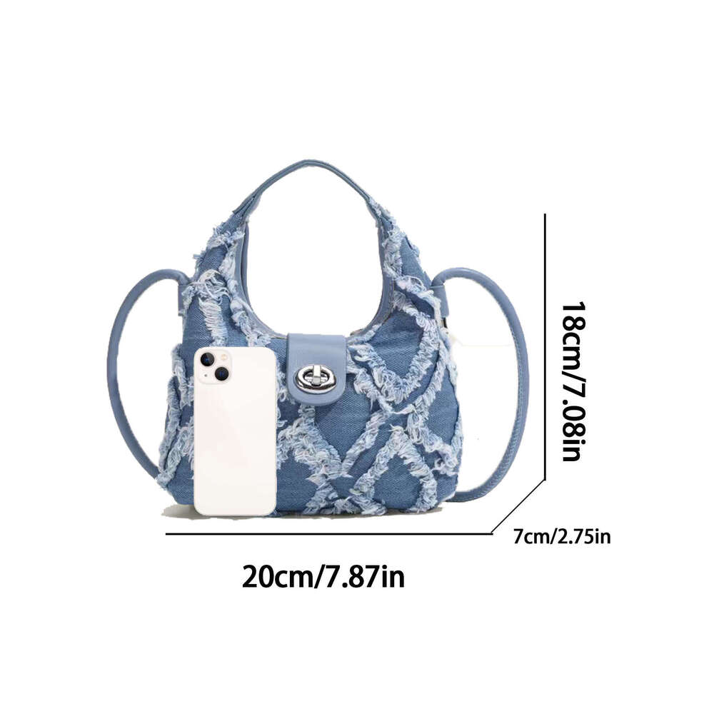 2024 new niche network red with the same denim dia check fashion single shoulder crossbody armpit bag woman