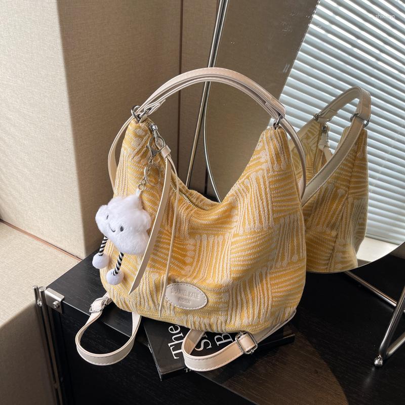 Totes Bag Women's High-end Autumn And Winter Canvas Shoulder Large Capacity Tote Fashion Commuter zhanyishengli