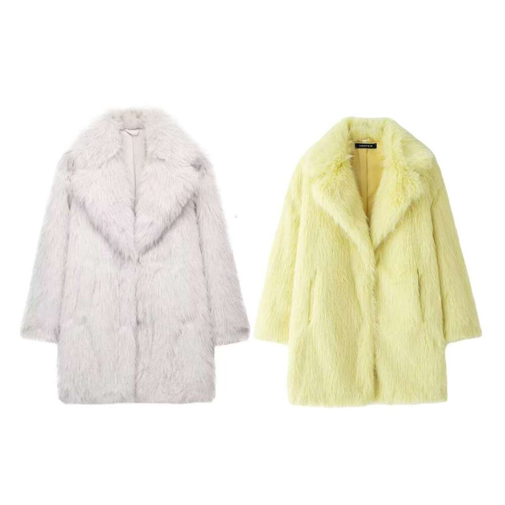shanshi fur coat women Women's clothing autumn and winter new item lapel faux fur effect warm coat jacket
