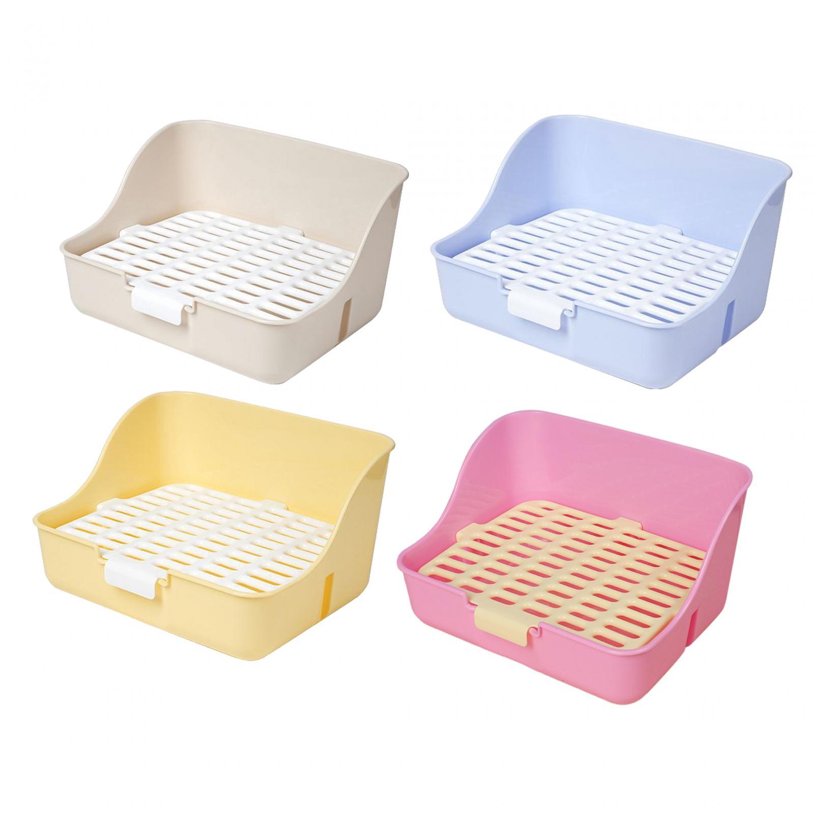 Rabbit Litter Box Detachable Pee Tray Portable Bedpan Pet Toilet for Hamster Small Animals Chinchillas Pet Supplies Bunny