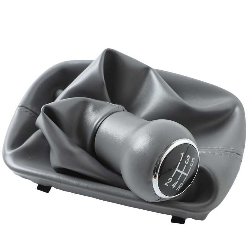 5/6 Speed Black / Gray Leather Car Gear Shift Knob Lever Gaiter Boot Cover Collar For Audi A6 C5 A4 B5 A8 D2 1998 1999 2000 2001 ea7ca