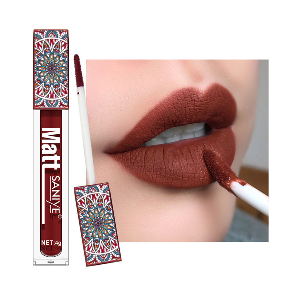 Colors Matte Nude Liquid Lipstick Dark Red Brown Long Lasting Veet Lip Gloss Waterproof Pigment Makeup Glaze Cosmetic 5
