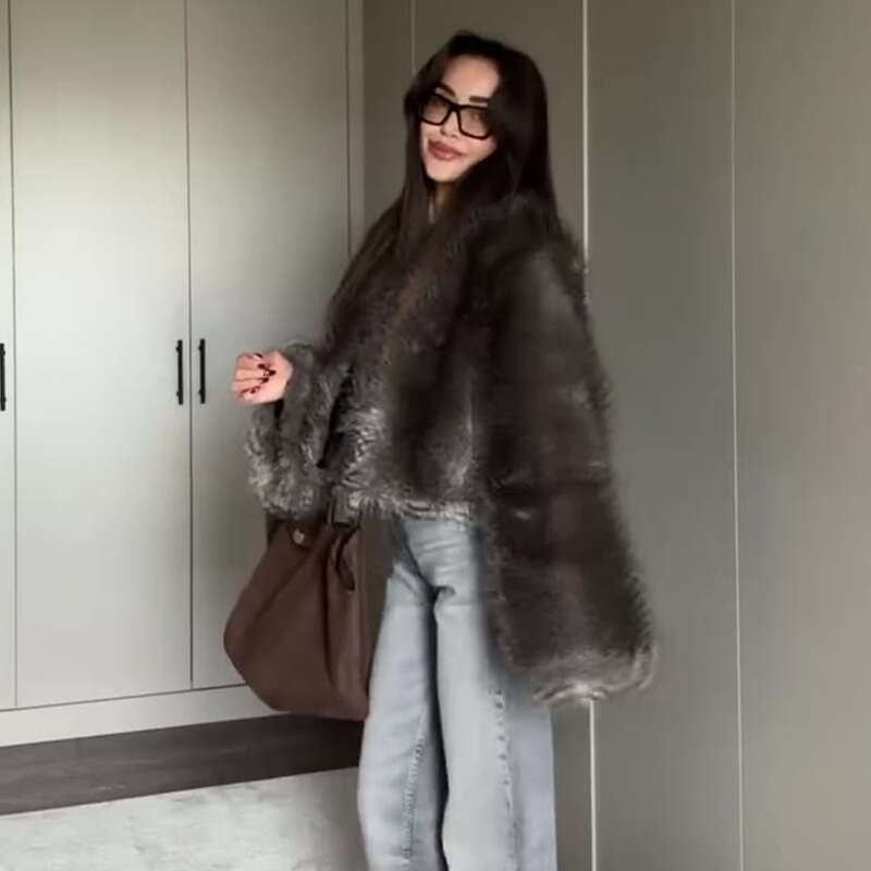shanshi fur coat women Autumn New Women's Solid Color Premium Short Plush Fur Coat
