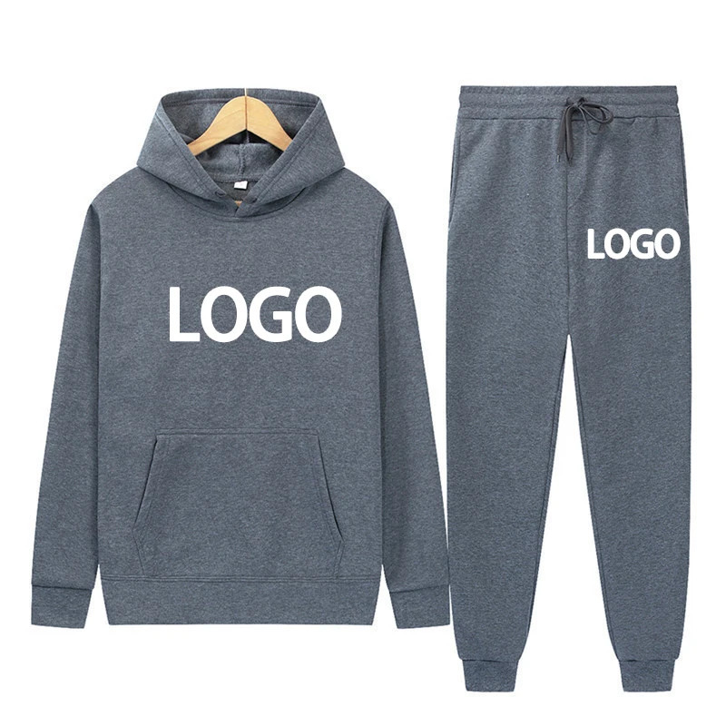 Customized Printed Men Women Tracksuit Hooded Sweatshirts and Jogger Pants High Quality Unisex Daily Casual Sports Hoodies Suit 241111