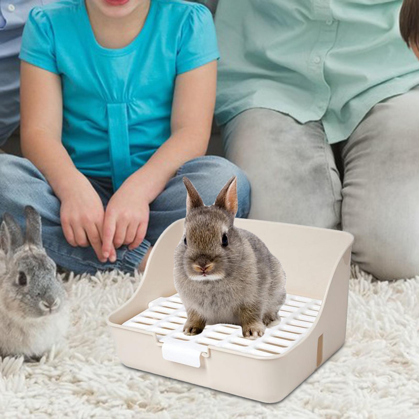 Rabbit Litter Box Detachable Pee Tray Portable Bedpan Pet Toilet for Hamster Small Animals Chinchillas Pet Supplies Bunny