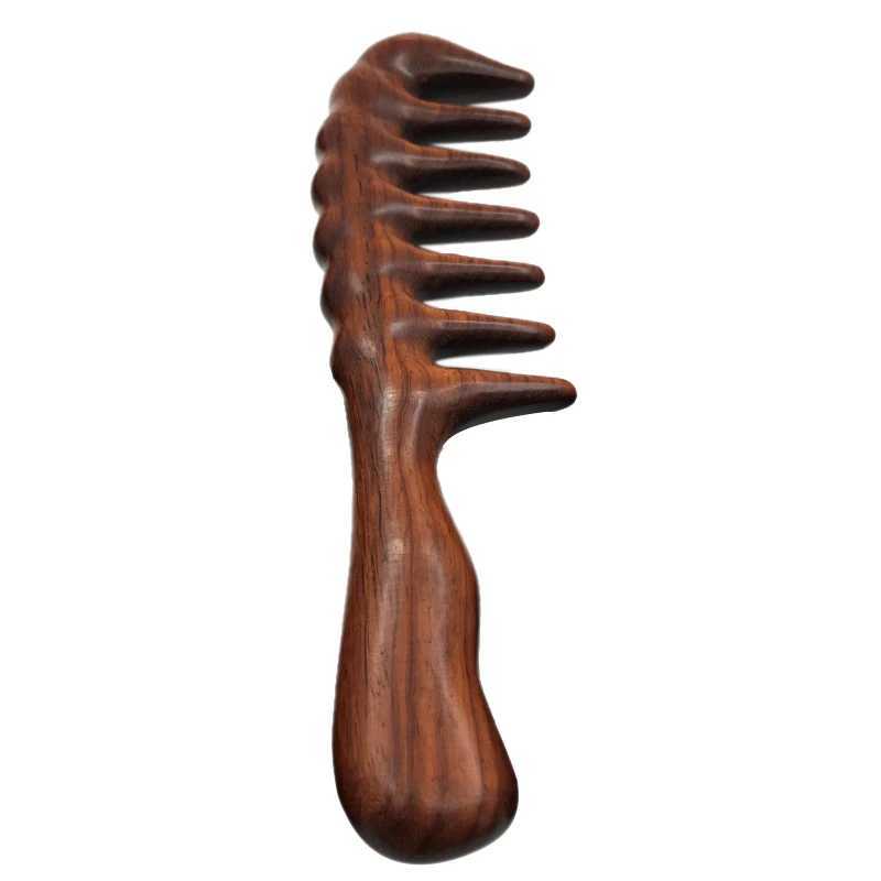 Wide toothed wooden comb for curly hair wooden comb for curly hair anti-static natural sandalwood comb W241112