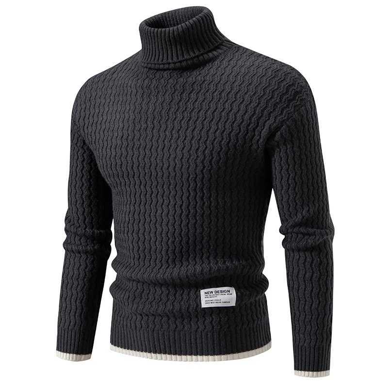 Mens casual suit basic top knitted turtle neck pullover sweater in green red black W2411111