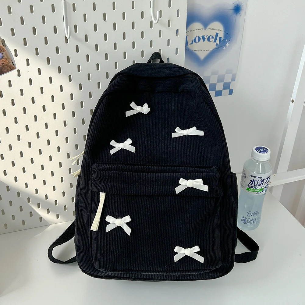 Y2K cute bow notebook backpack fashionable casual coral bow student backpack large capacity travel backpack shoulder bag 241111