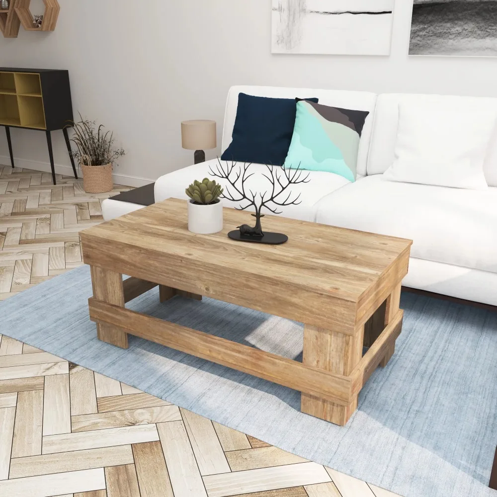 Woven Paths Reclaimed Wood Coffee Table, Natural