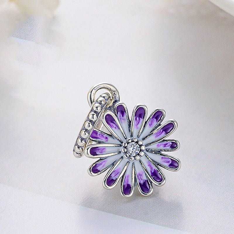 NEW Snowflake Circle Purple Glow-in-the-dark Firefly Dangle Charm Beads Fit Pendant Charms Silver 925 Original Jewerly Bracelet