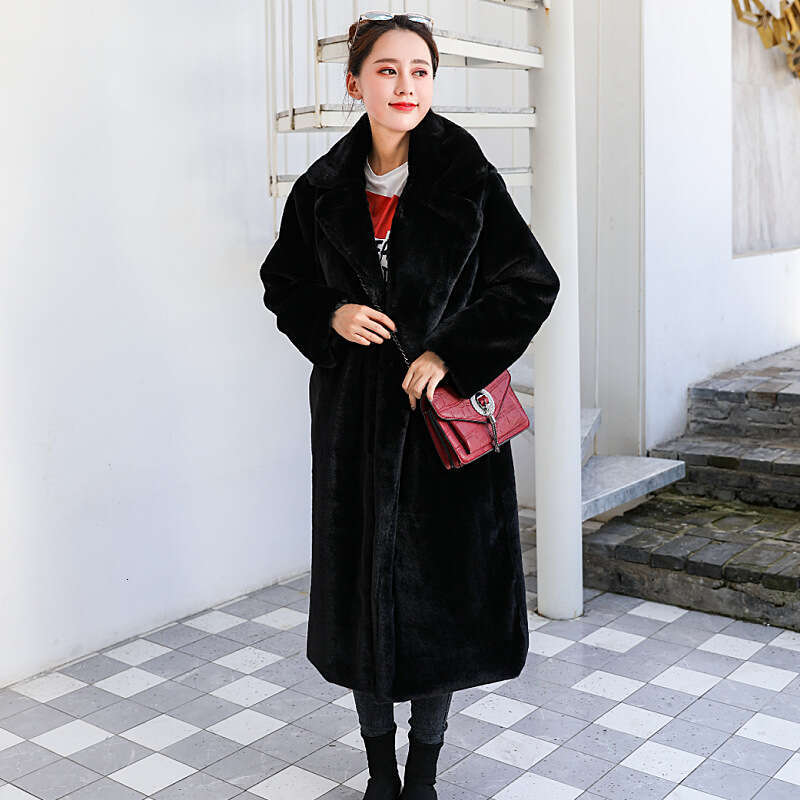 shanshi fur coat women Imitation fur with lapel extension plus size women's clothing imitation rabbit fur winter suit collar coat