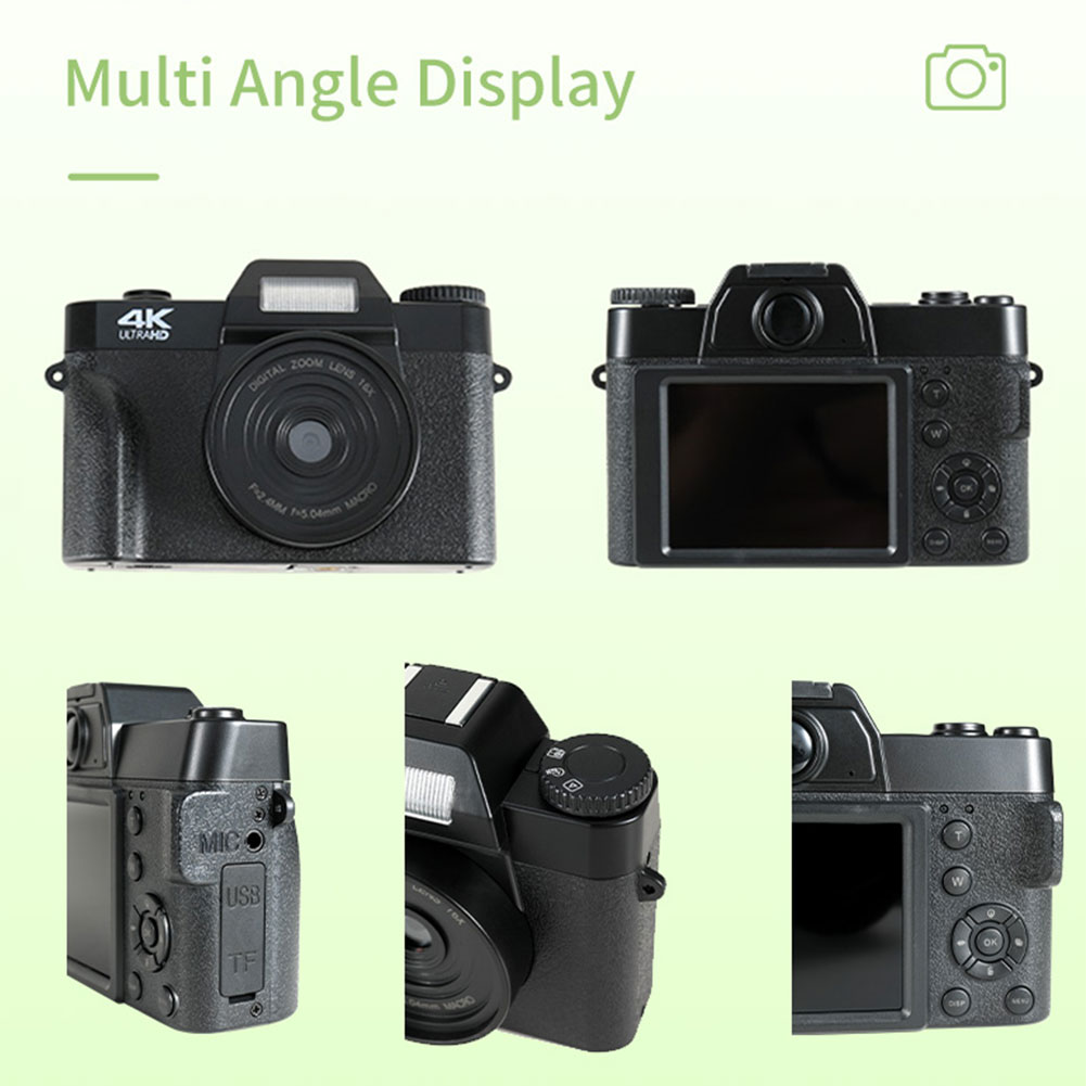 4K HD Digital Camera Auto Focus 48MP Vlogging Camera Anti-shake Retro Camcorder Integrated Recording 16X Zoom USB 2.0 Support TF f0501