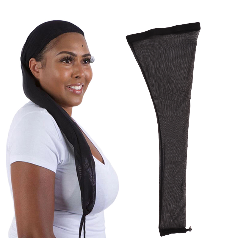 70cm Mesh Sleeve For Hair Weave Fabric Hair Net With Elastic Band For Bun Black Wig Cap For Topknot Hair Accessory For Long Hair