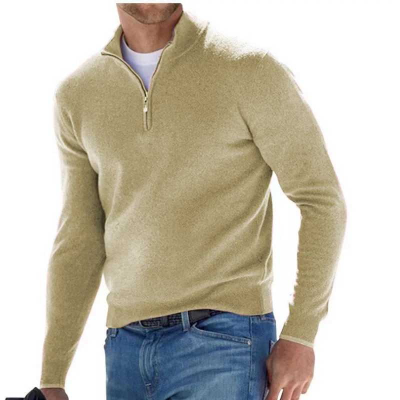 Autumn and Winter Mens V-neck Wool Zipper Long Sleeve Floral Fashion Hip Hop Turtle Collar Top Polo Sweater W2411111