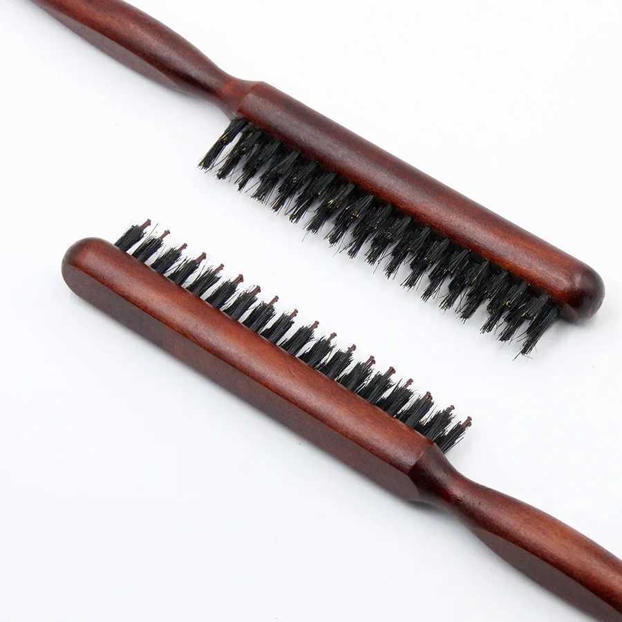 Professional Salon Teasing Hair Brushes Pig Mane Wooden Combs Fine Line Combs Hair Brushes Extended Hairstyling Tools DIY W241112