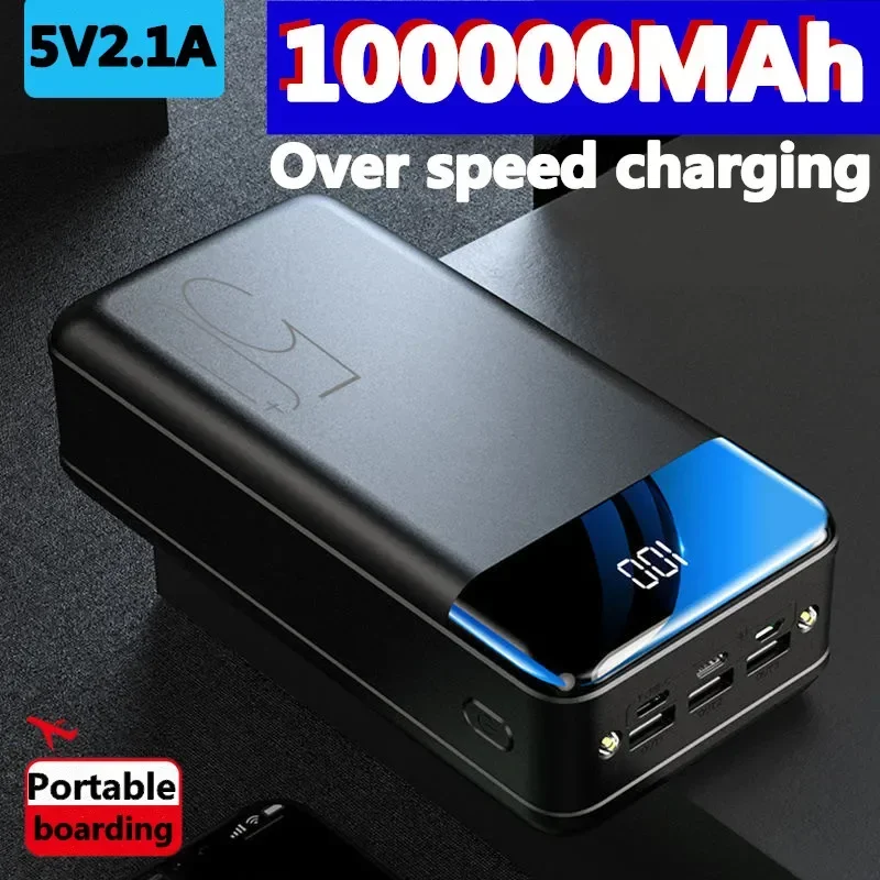 New General 5V 2.1a Fast Charging 100000/98000 MAh High Capacity Power Bank Fast Charging Mobile Power Supply+Free Shipping