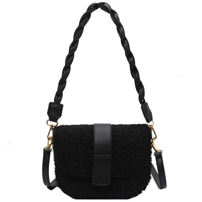 Free Shipping 2023 Winter Shoulder Messenger Weave Strap Saddle Armpit New High-quality Plush Fur Bag Women's Handbag Designer Designer Bag Luxur