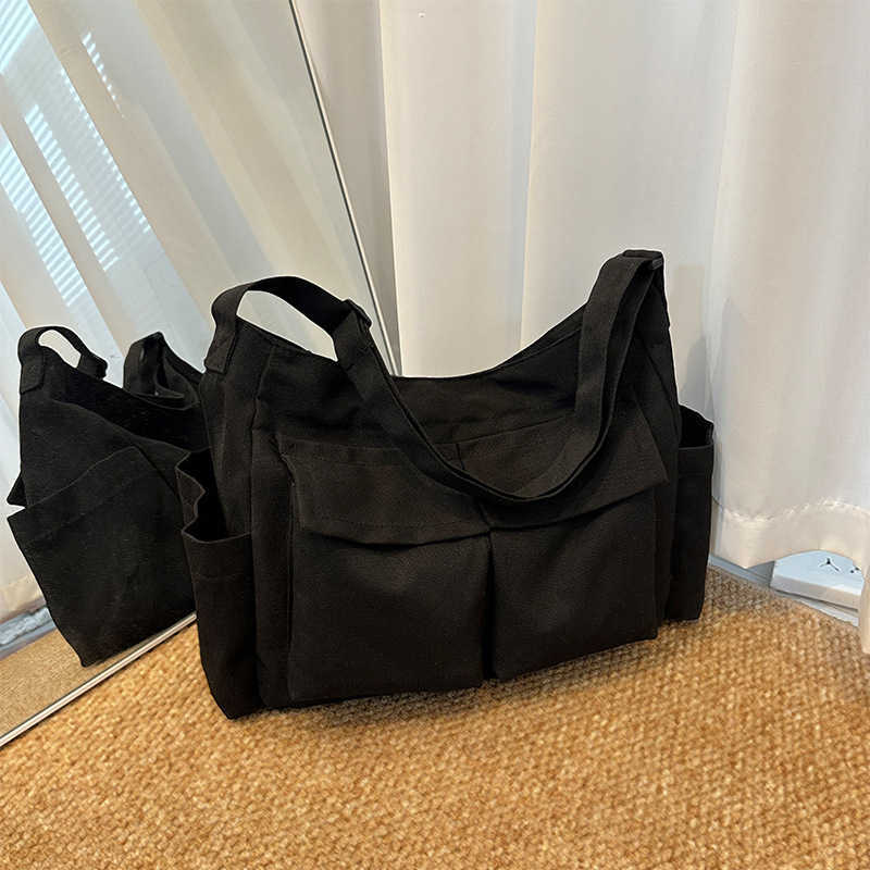 2024 Winter New Artistic Simple Single Shoulder Tote Bag Ins Large Capacity College Student Classroom Bag Crossbody Bag for Women